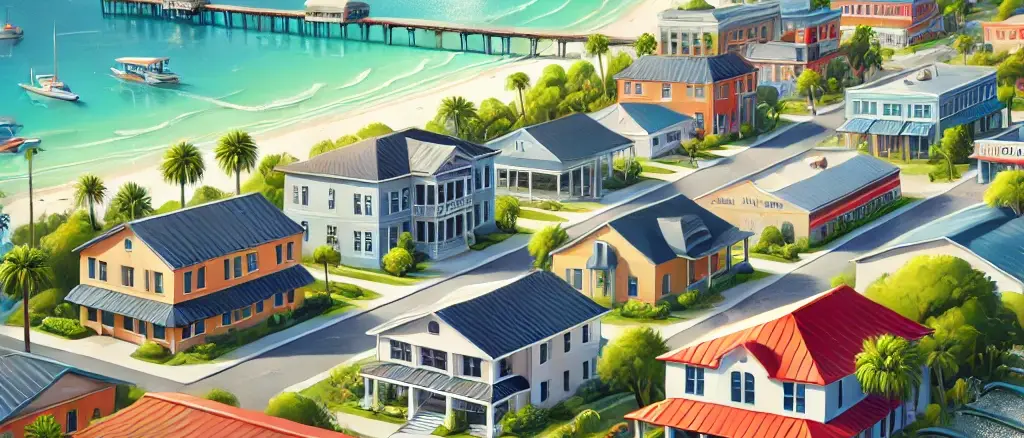 image representing Gulf County, Florida, showcasing its coastal charm, towns like Port St. Joe and Wewahitchka, and roofing projects tailored for the region.
