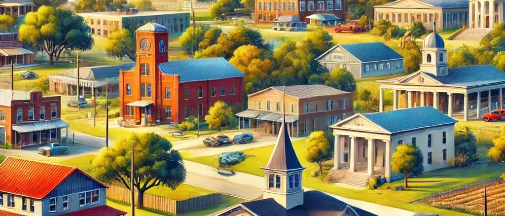 image representing Jackson County, Florida, featuring towns like Marianna, Graceville, and Sneads, along with durable roofing projects tailored to the region's weather conditions.